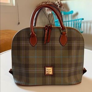 Dooney & Bourke Plaid Zip zip Satchel - olive